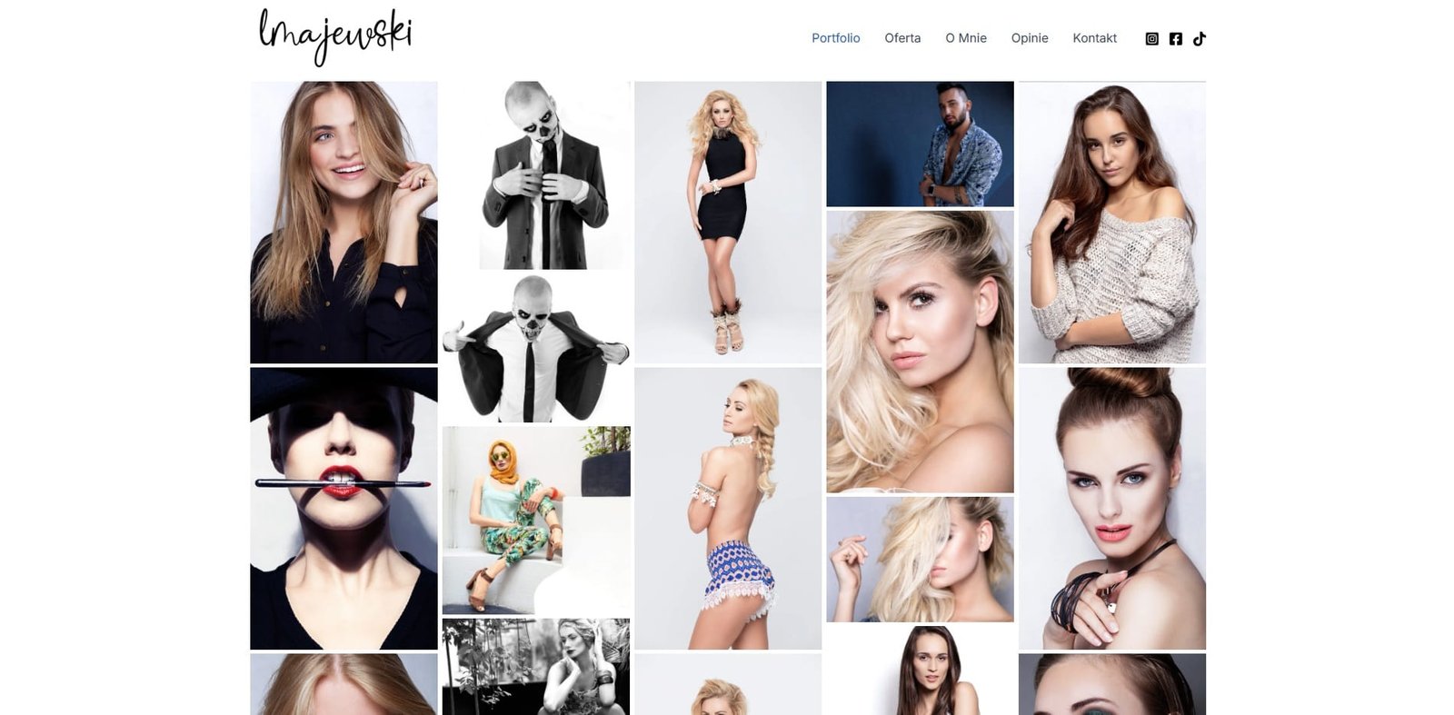 Przykład strony internetowej - portfolio fotografa z galerią zdjęć