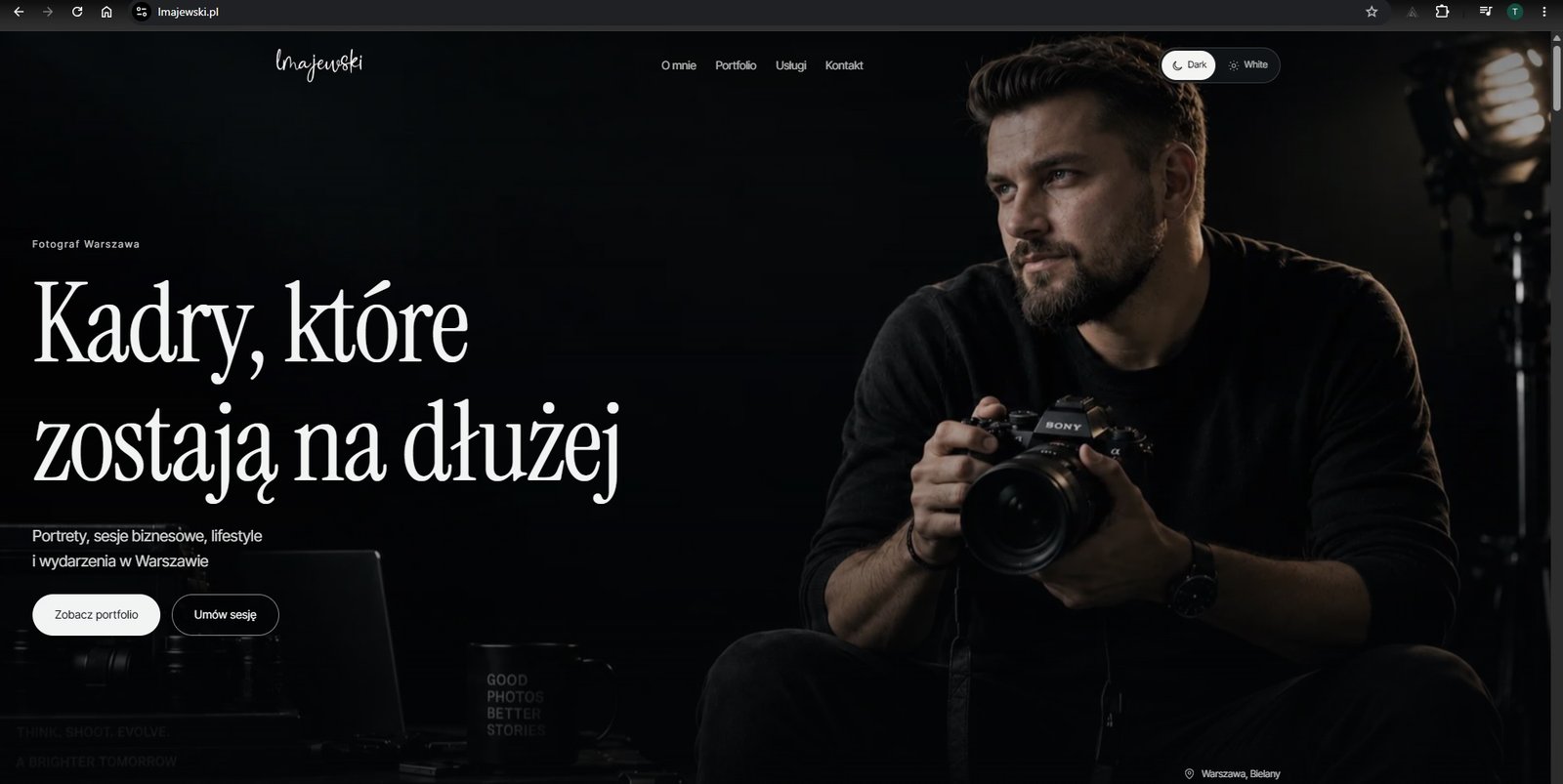 Przykład strony internetowej - portfolio fotografa z galerią zdjęć